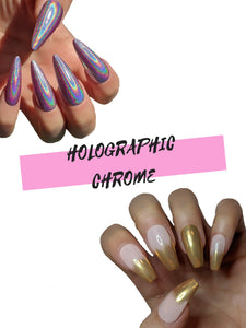 Holographic - Chrome Press On Nails