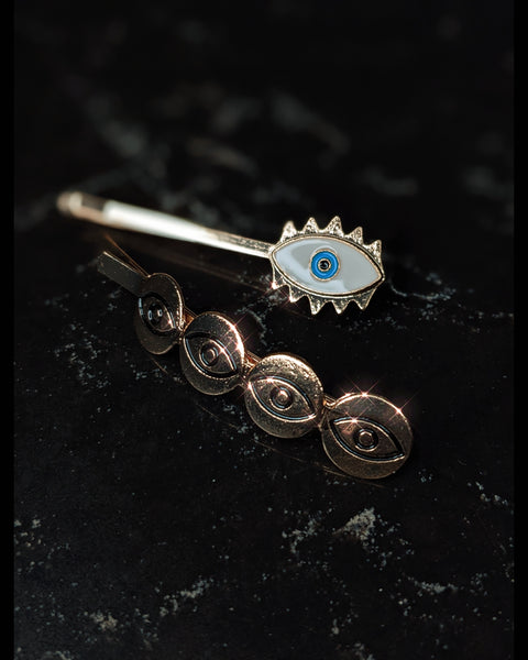 Evil Eye Hair Pin Set - Press on Nails, Nail decals, Nails