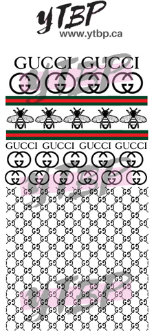 Decals - Gucci Clear with Strip - Press on Nails, Nail decals, Nails