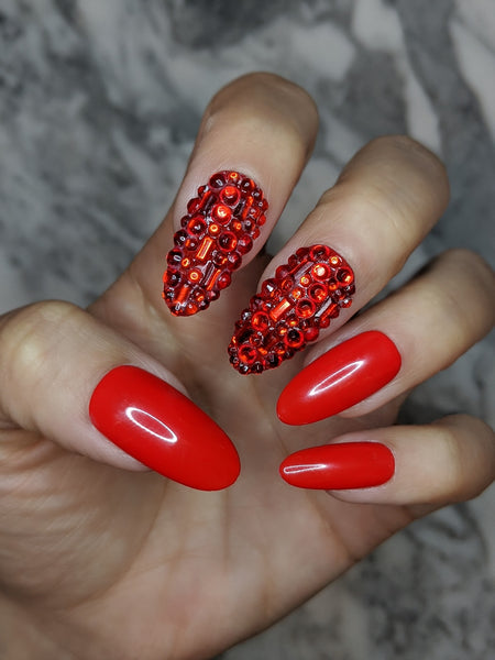 Lady in Red - Press on Nails, Nail decals, Nails