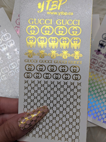 Foil Decals - Gucci Clear - Press on Nails, Nail decals, Nails