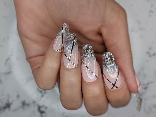 Silver Storm - Press on Nails, Nail decals, Nails