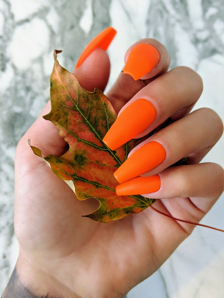 Orange Crush - Press on Nails, Nail decals, Nails