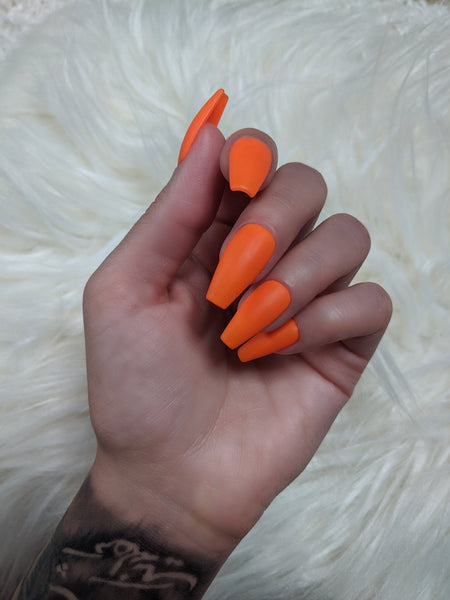 Orange Crush - Press on Nails, Nail decals, Nails