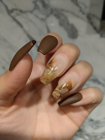 Chocolate Swirl - Press on Nails, Nail decals, Nails