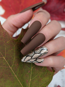 Chocolate Serpent - Press on Nails, Nail decals, Nails