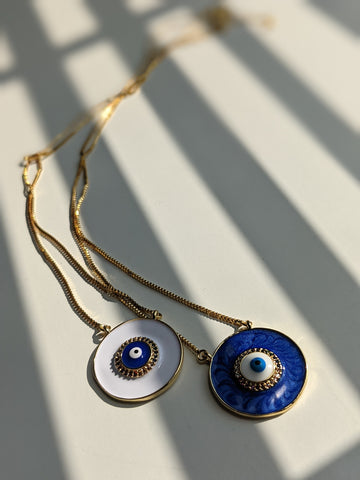 Evil Eye Necklace - Press on Nails, Nail decals, Nails