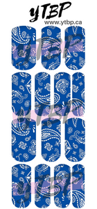 Decals - Blue Bandana - Press on Nails, Nail decals, Nails