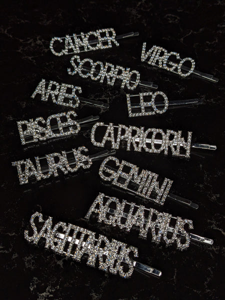 Zodiac Hair Pins - Press on Nails, Nail decals, Nails