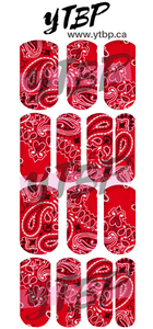 Decals - Red Bandana - Press on Nails, Nail decals, Nails