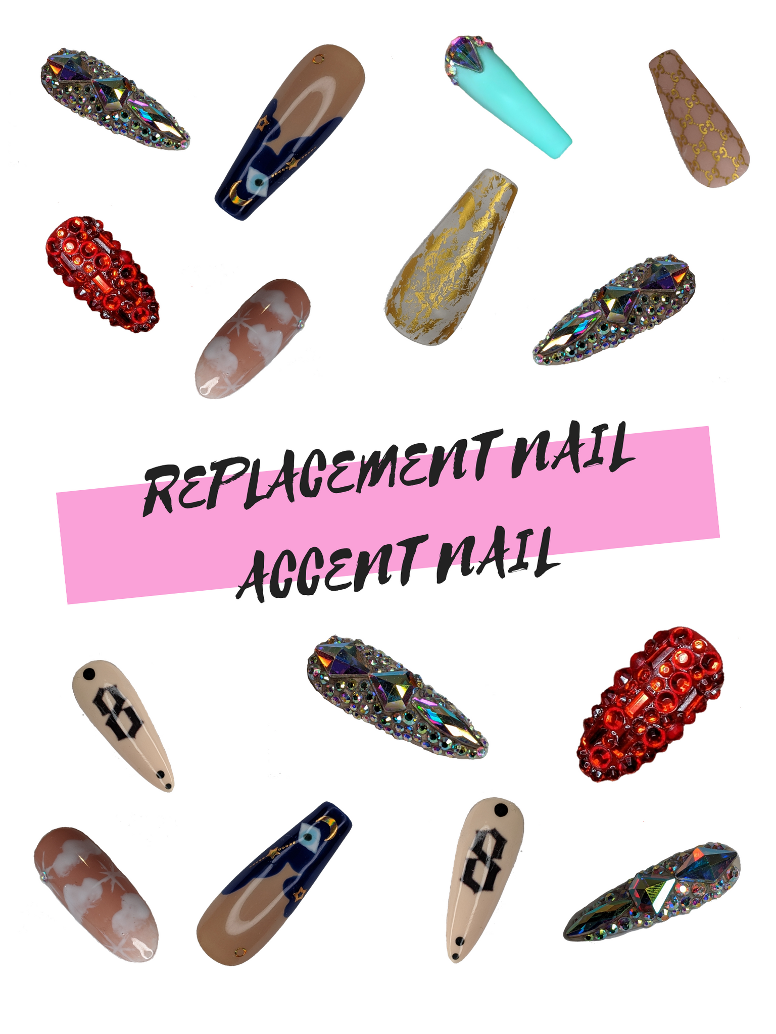 Replacement Nail/Accent Nail - Press on Nails, Nail decals, Nails